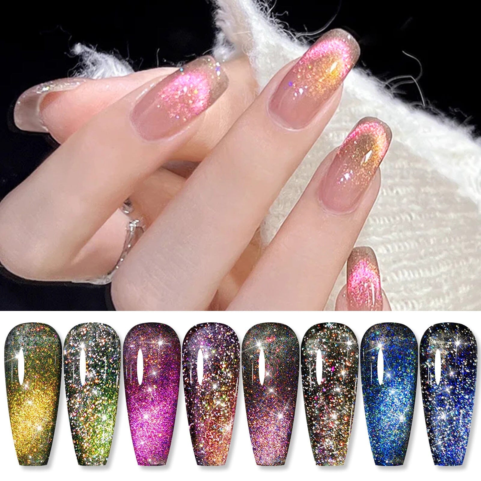 [US ONLY] 4 Colors 9D Flakies Reflective Cat Magnetic Gel 5ml - Image 4