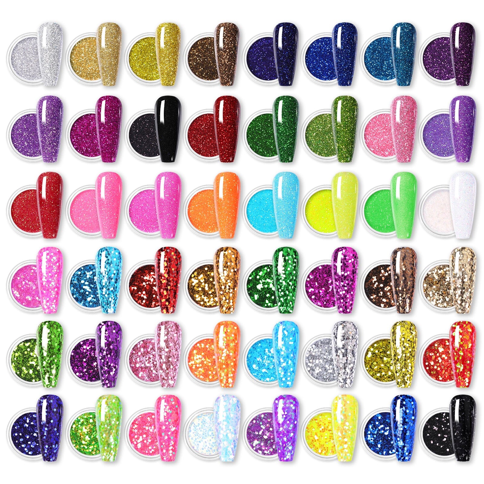 [US ONLY] 48 Colors Glitter Nail Powder Sequins Set - Image 11