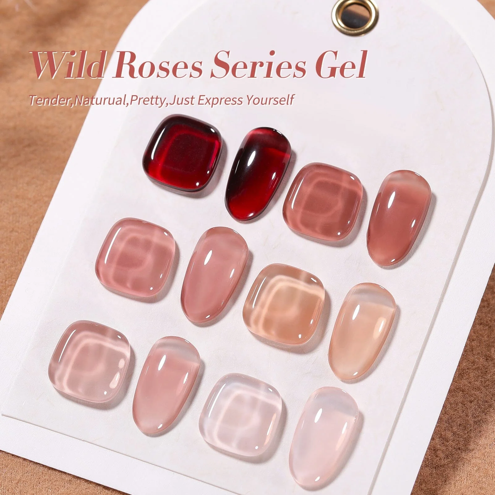 [US ONLY] 6 Colors Brown Nude Jelly Gel Polish Set Wild Roses 7ml - Image 6