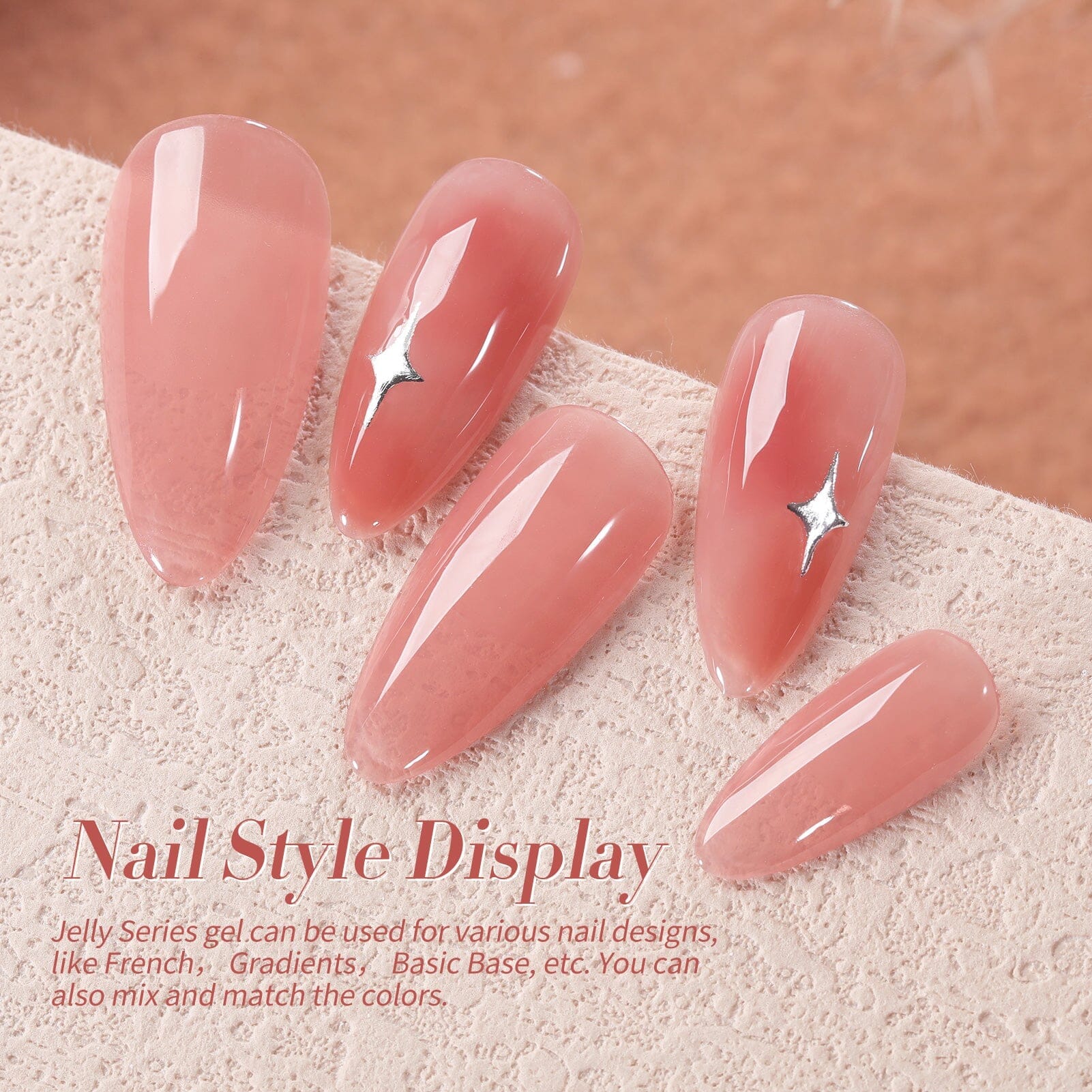 [US ONLY] 6 Colors Brown Nude Jelly Gel Polish Set Wild Roses 7ml - Image 8