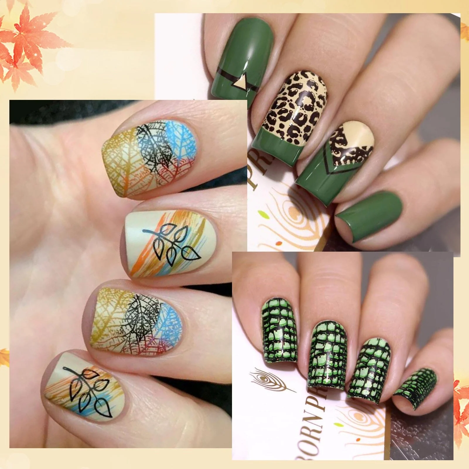 [US ONLY] 8pcs Autumn Winter Nail Stamping Plates Set Christmas Halloween Holiday Nails - Image 3