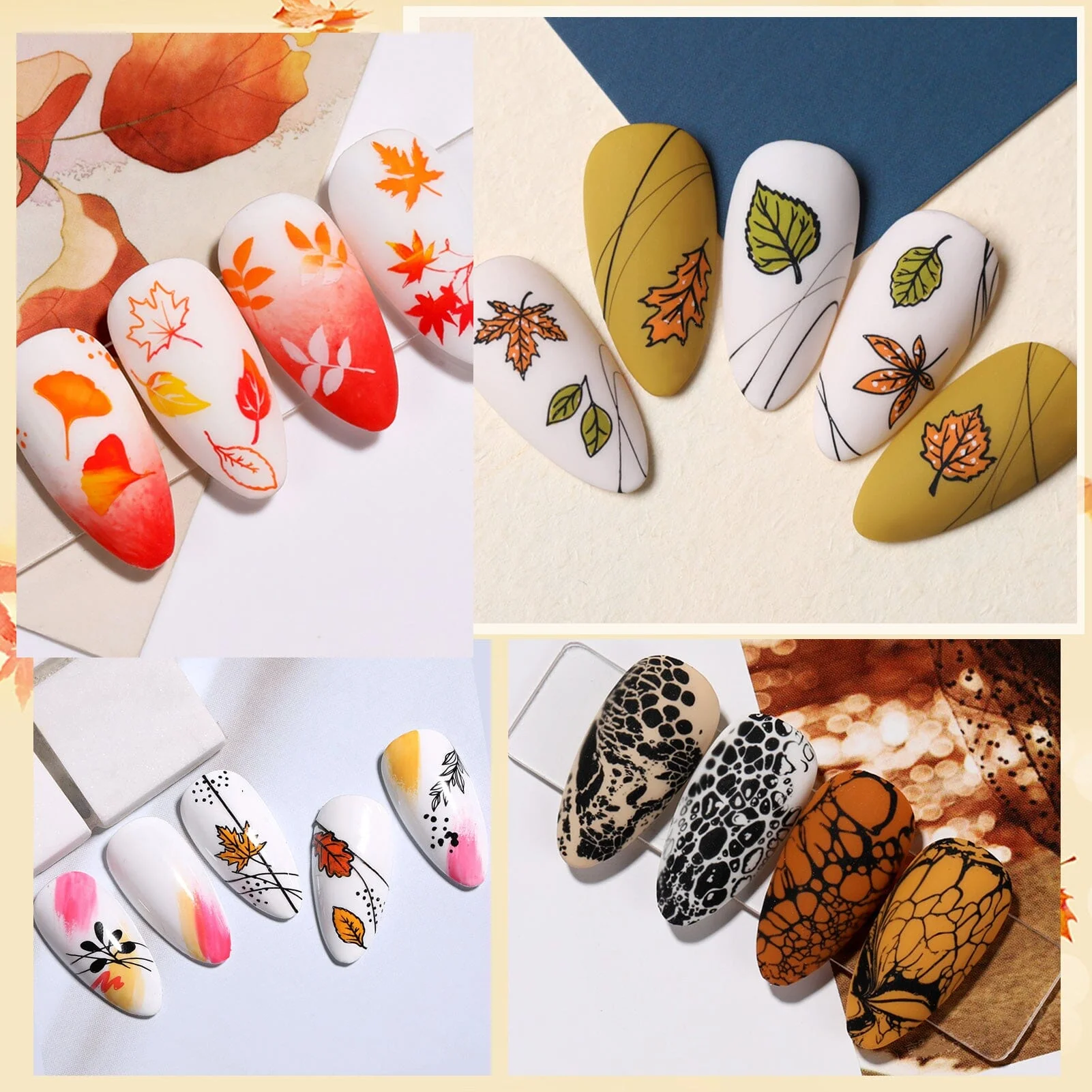 [US ONLY] 8pcs Autumn Winter Nail Stamping Plates Set Christmas Halloween Holiday Nails - Image 4