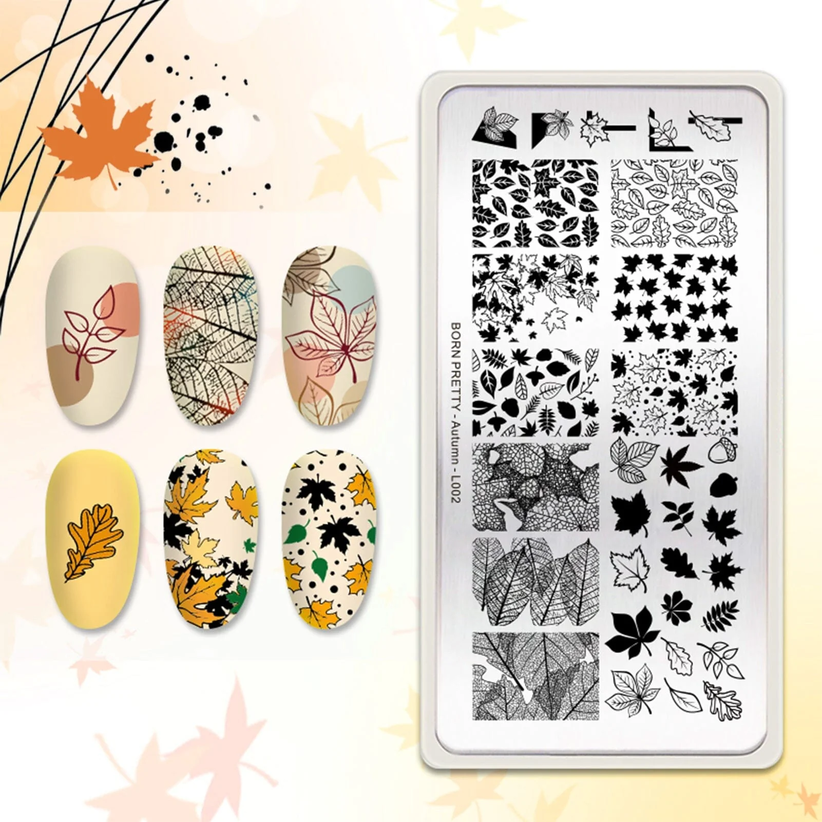 [US ONLY] 8pcs Autumn Winter Nail Stamping Plates Set Christmas Halloween Holiday Nails - Image 7