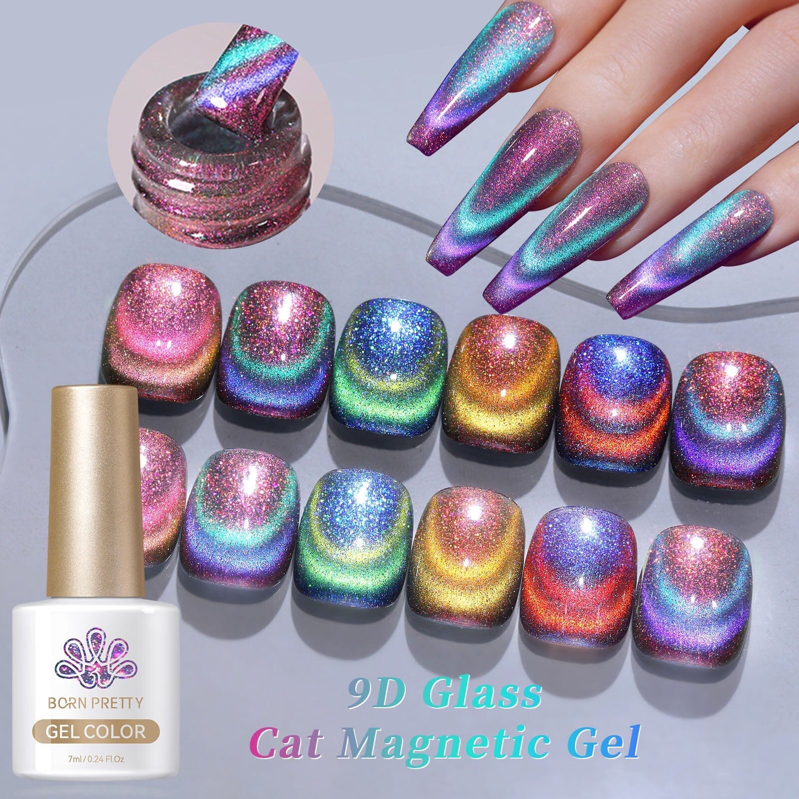 [US ONLY] 6 Colors 9D Glass Cat Megnetic Gel Set 7ml - Image 10