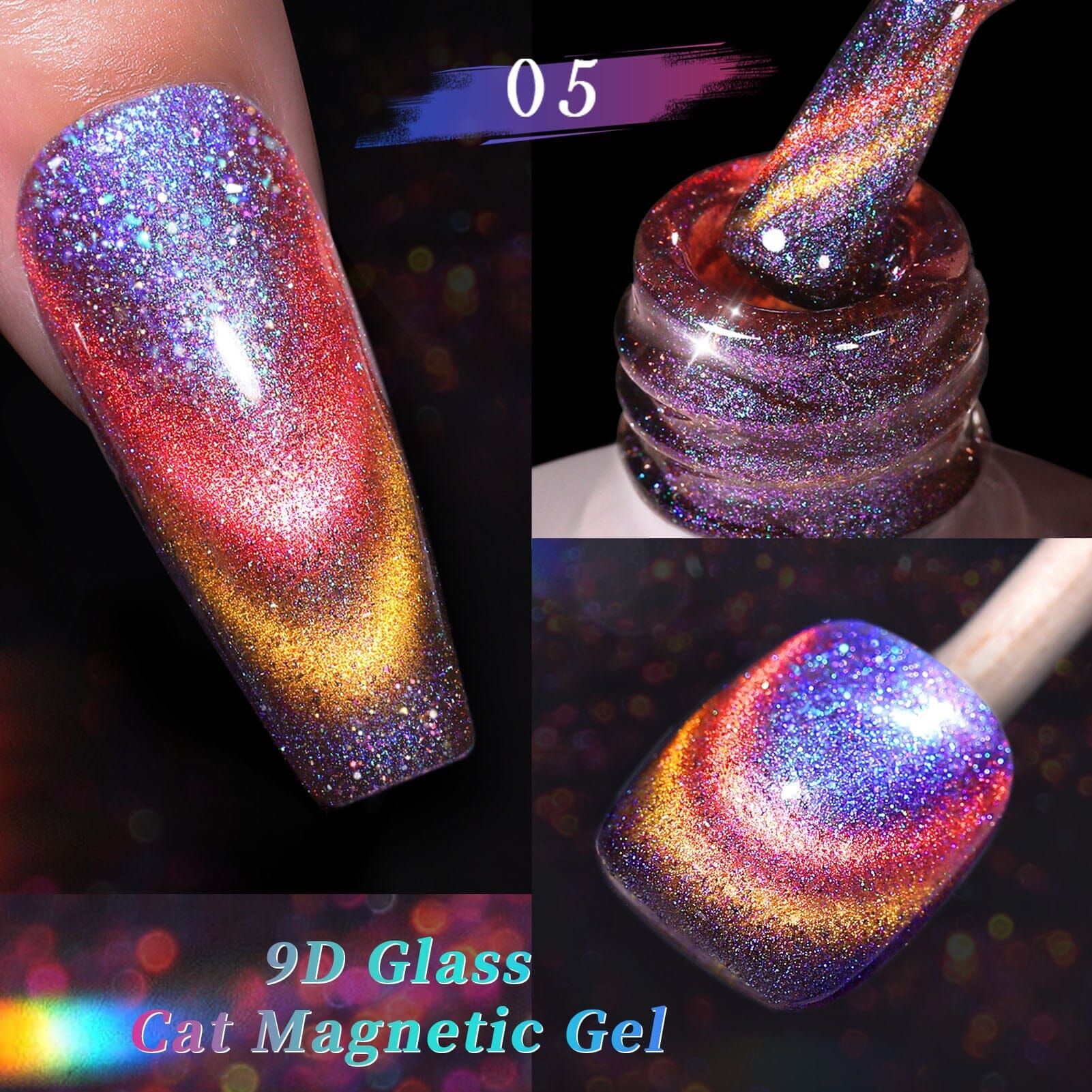 [US ONLY] 6 Colors 9D Glass Cat Megnetic Gel Set 7ml - Image 6