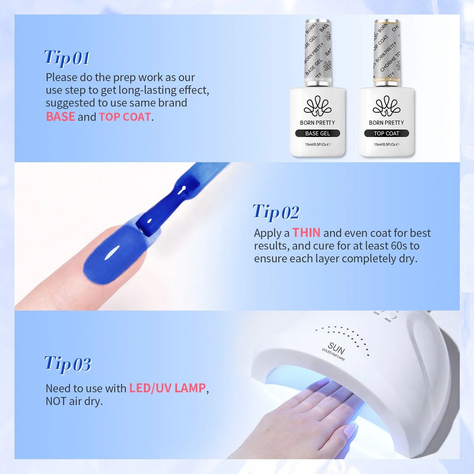 [US ONLY] Blue Semi Jelly Gel Polish #13 15ml - Image 2