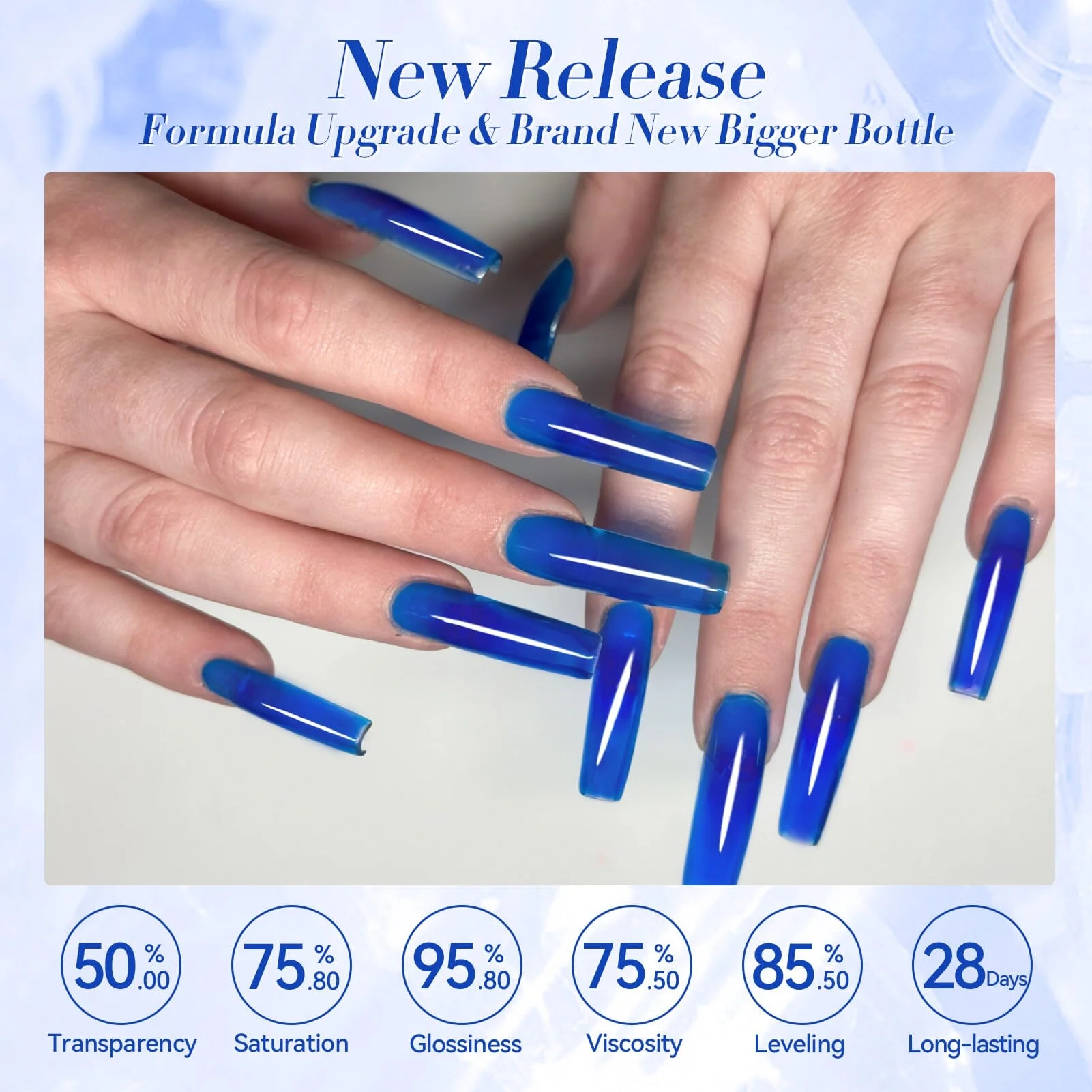 [US ONLY] Blue Semi Jelly Gel Polish #13 15ml - Image 5