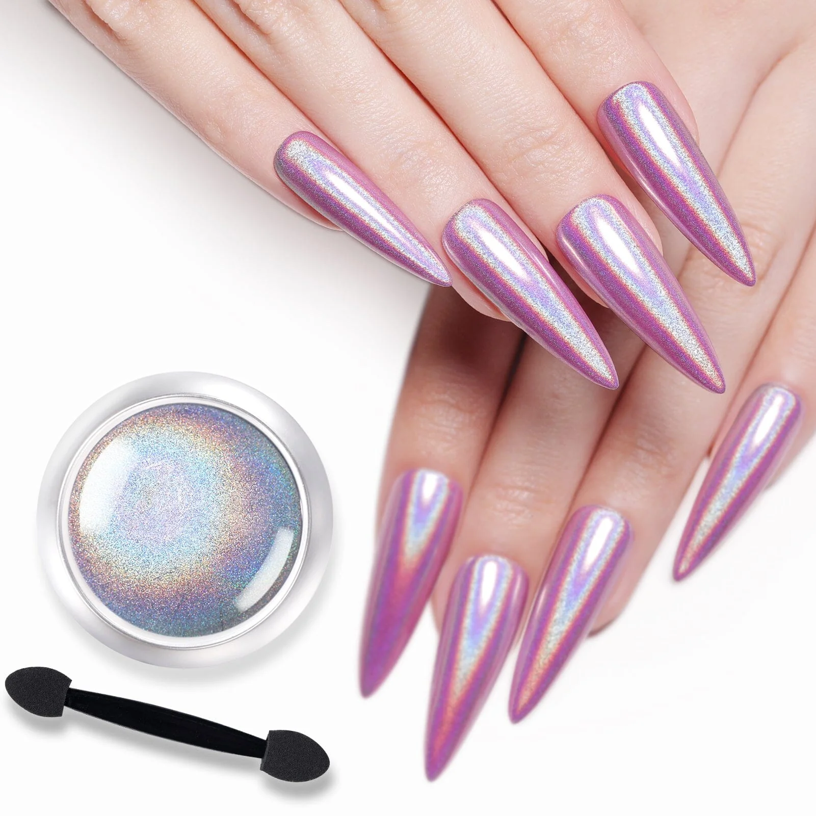 [US ONLY] BORN PRETTY Holo Nail Powder Silver Chrome Powder - Image 3