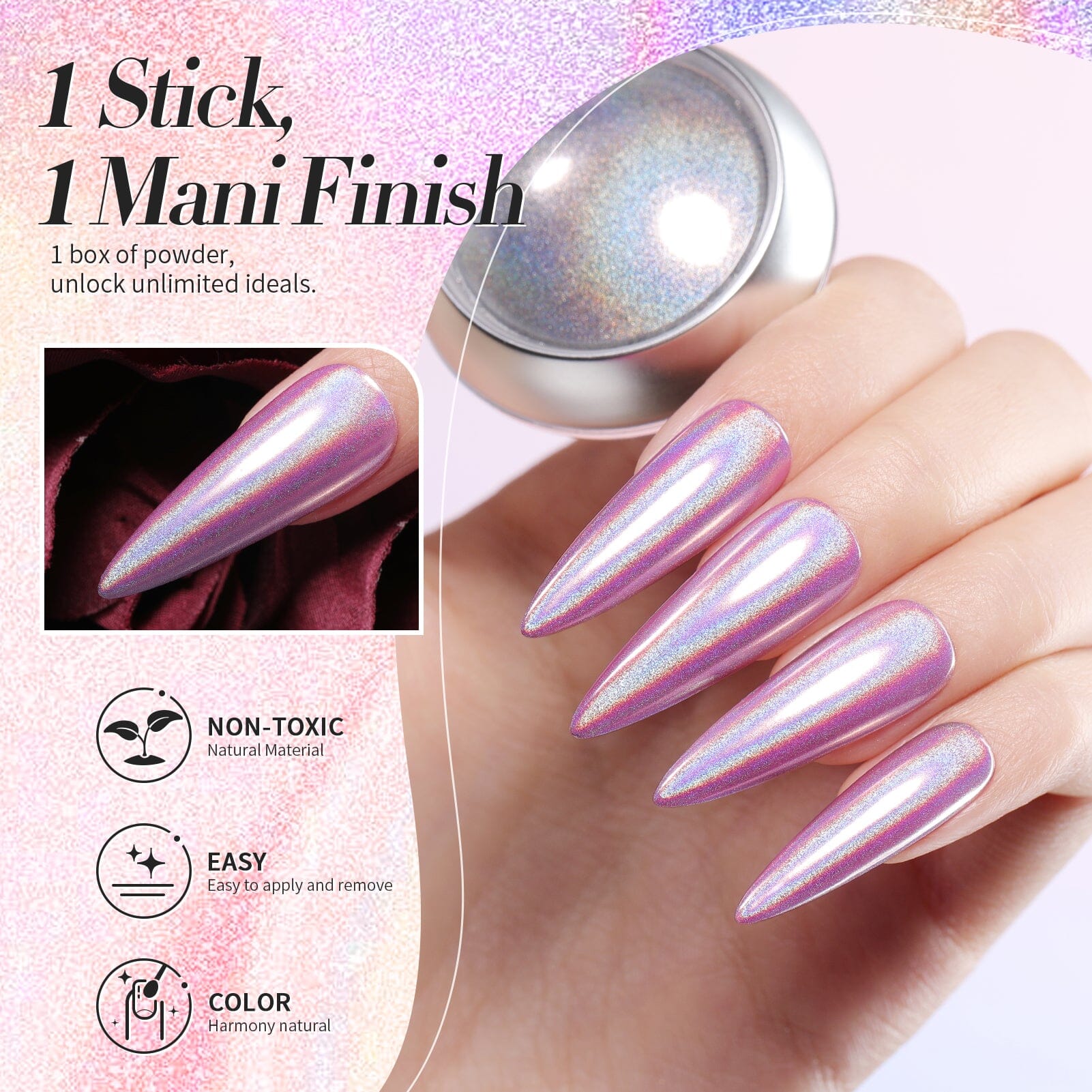 [US ONLY] BORN PRETTY Holo Nail Powder Silver Chrome Powder - Image 5