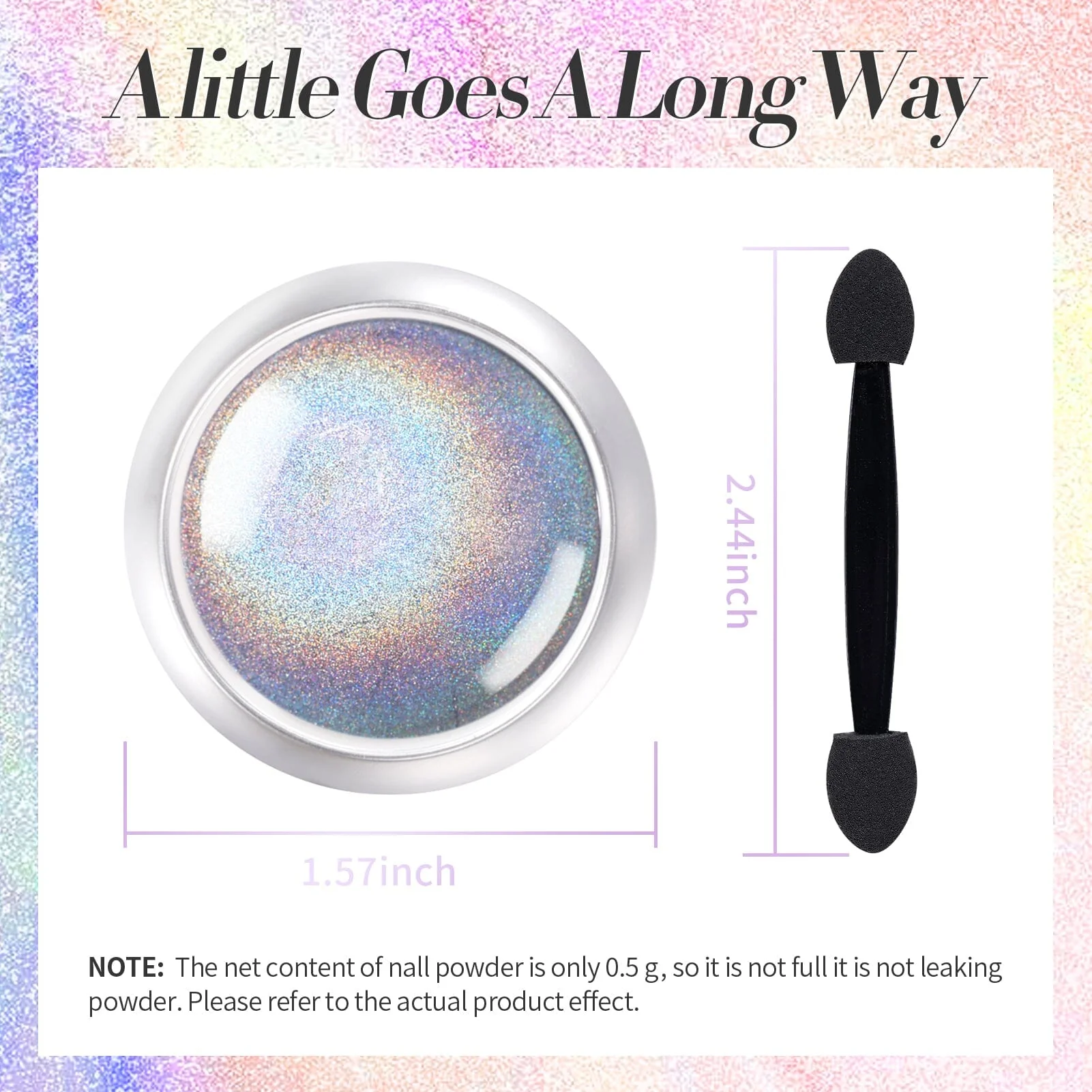 [US ONLY] BORN PRETTY Holo Nail Powder Silver Chrome Powder - Image 9