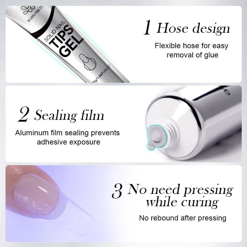 [US ONLY] Clear Solid Nail Tips Gel Polish 30ml - Image 11