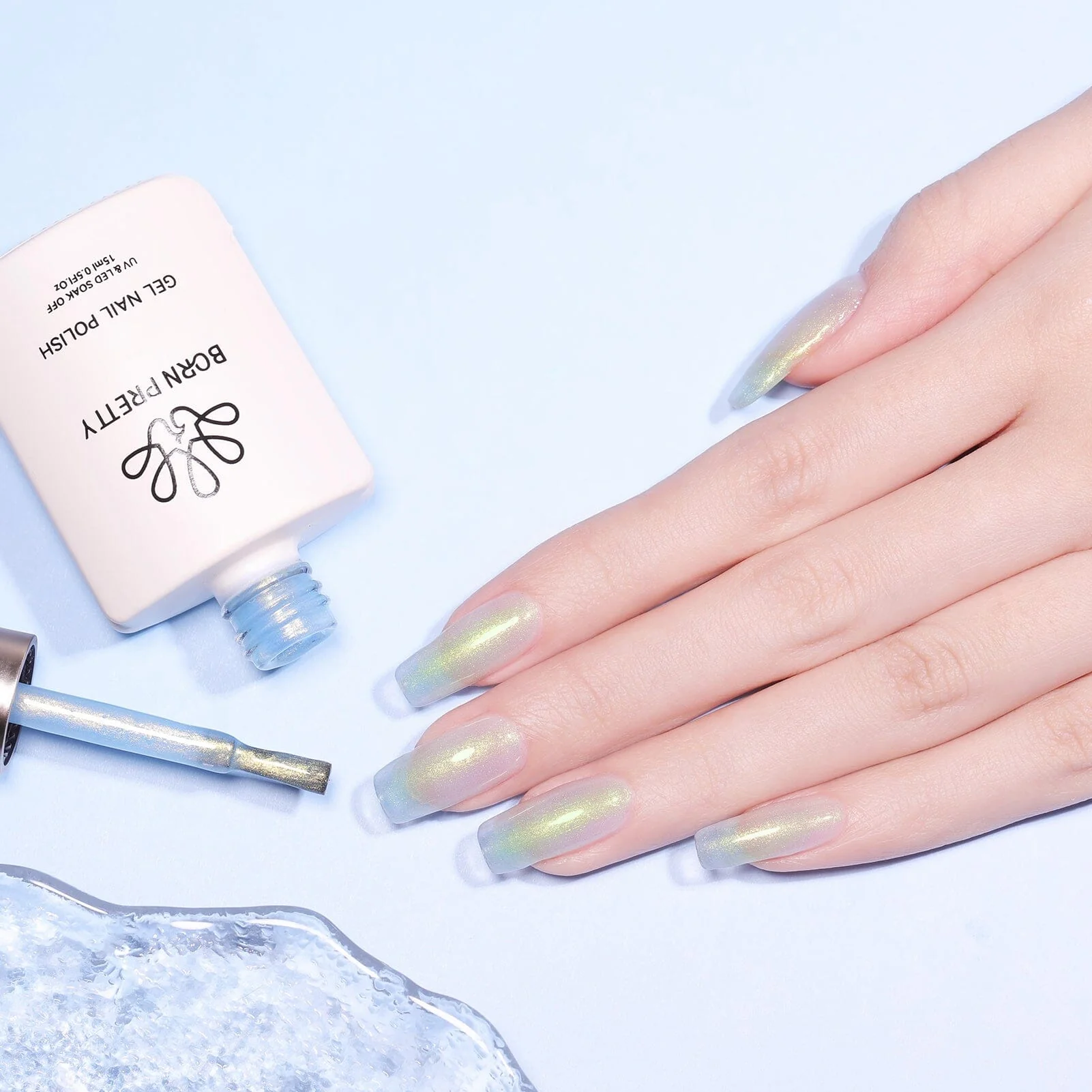 [US ONLY] Light Blue Glitter Jelly Gel Polish #02 15ml - Image 2