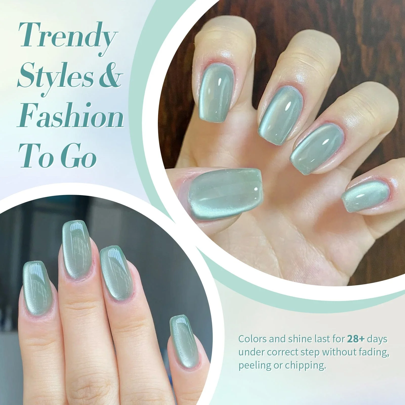 [US ONLY] Moonlight Cat Magnetic Gel Polish Green 15ml - Image 4
