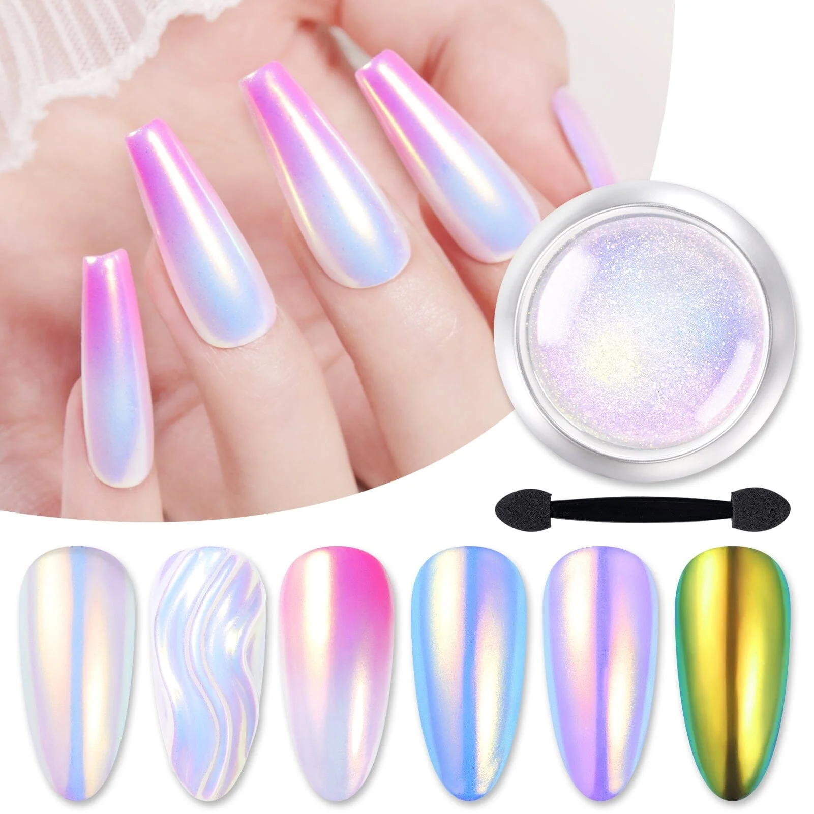 [US ONLY] Multiple Styles Auroras Powder Chrome Nail Glitter Powder