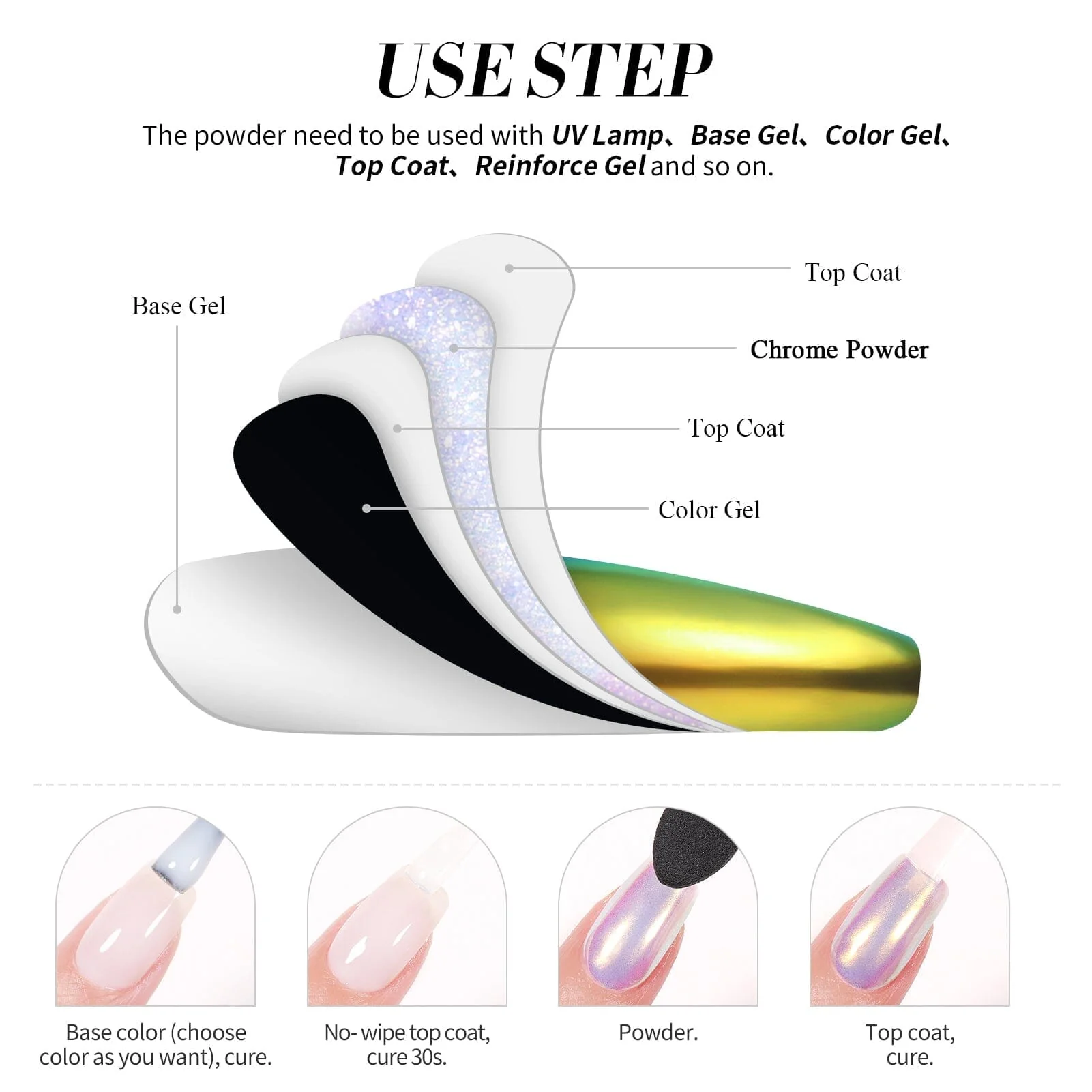 [US ONLY] Multiple Styles Auroras Powder Chrome Nail Glitter Powder - Image 8