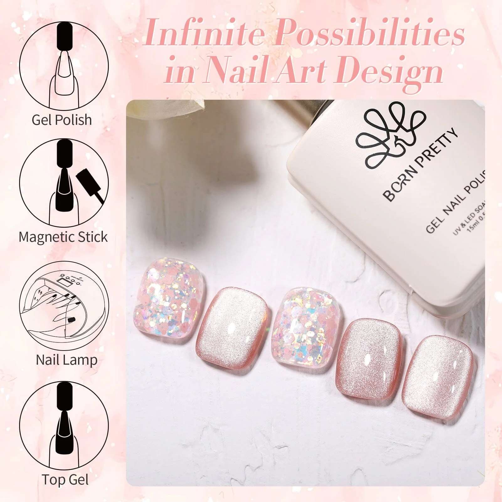 [US ONLY] Pink Cat Magnetic Gel 15ml - Image 3