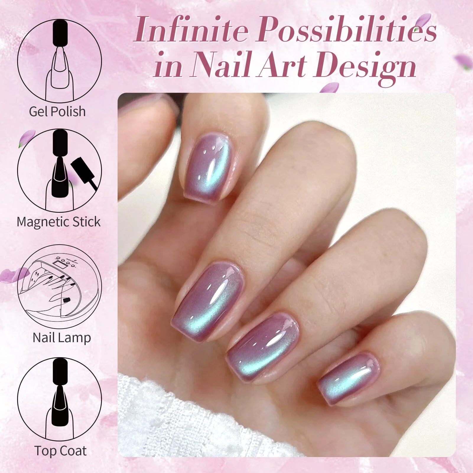 [US ONLY] Pink Cat Magnetic Gel Polish MY46 Hyacinth 15ml - Image 7