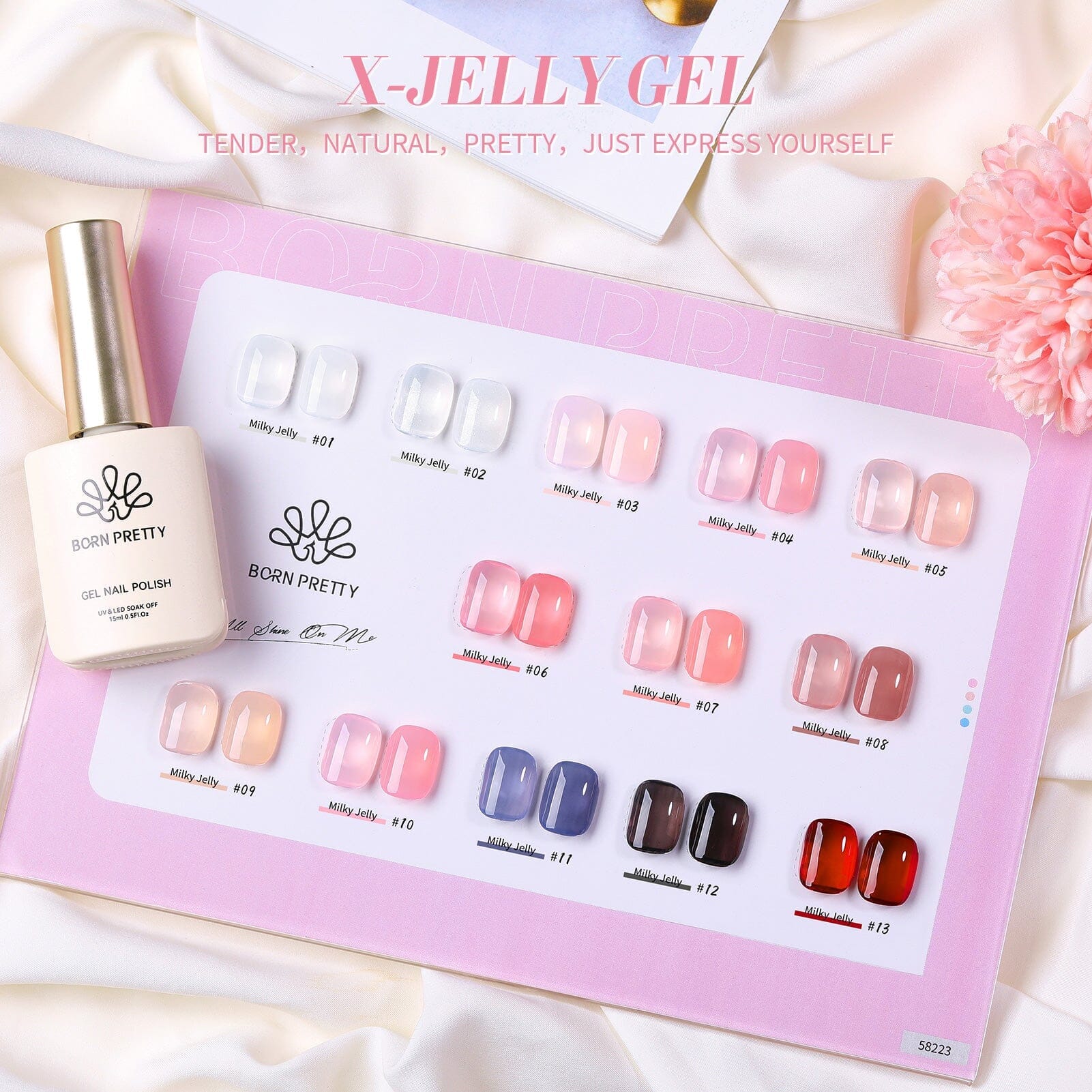 [US ONLY] Pink Milky Jelly Gel Polish #04 15ml - Image 6
