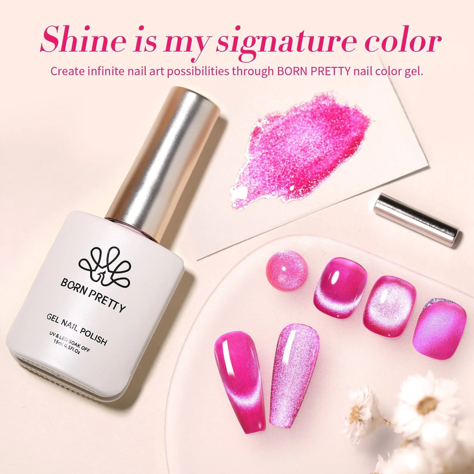 [US ONLY] Rose Red Cat Magnetic Gel Polish 15ml - Image 7