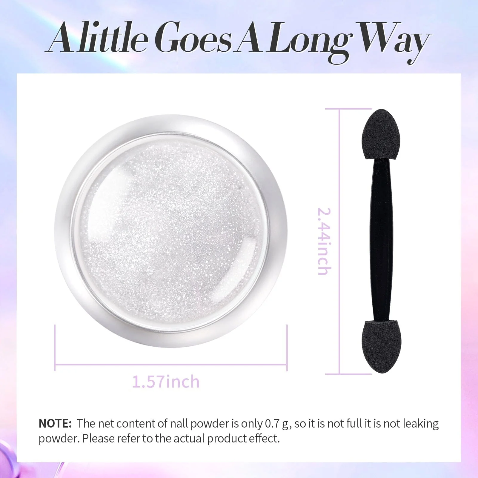 [US ONLY] Silver Metallic Chrome Pearl Nail Powder - Image 5