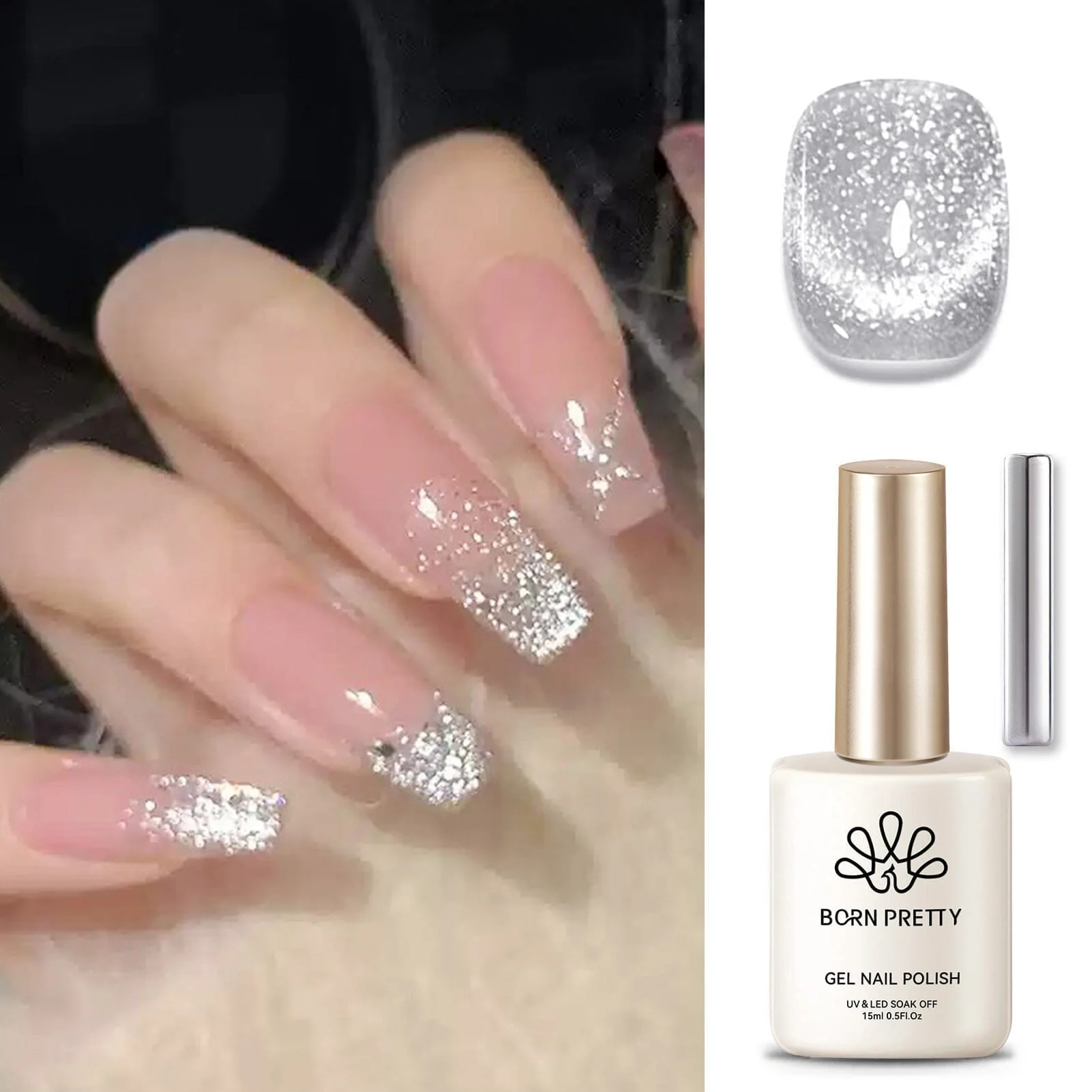 [US ONLY] Silver Platinum Cat Magnetic Gel Polish 15ml - Image 10