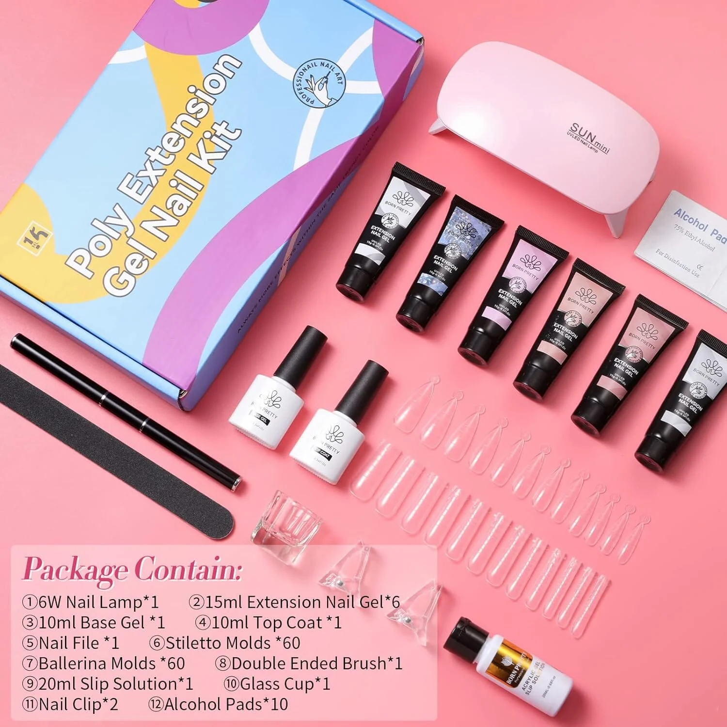 [US ONLY] 6 Colors Extension Nail Gel Starter Kit - Image 3