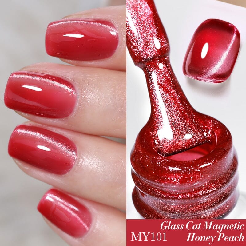 Water Light Cat Magnetic Gel Polish MY101 Honey Peach 10ml - Image 4