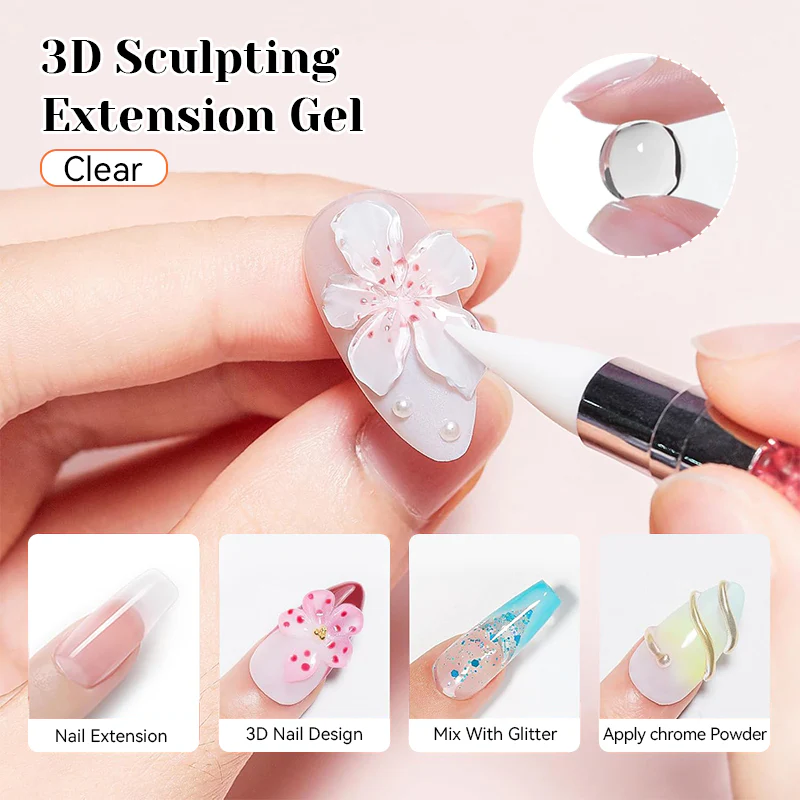 Clear 3D Sculpting Extension Gel 15ml - Image 17