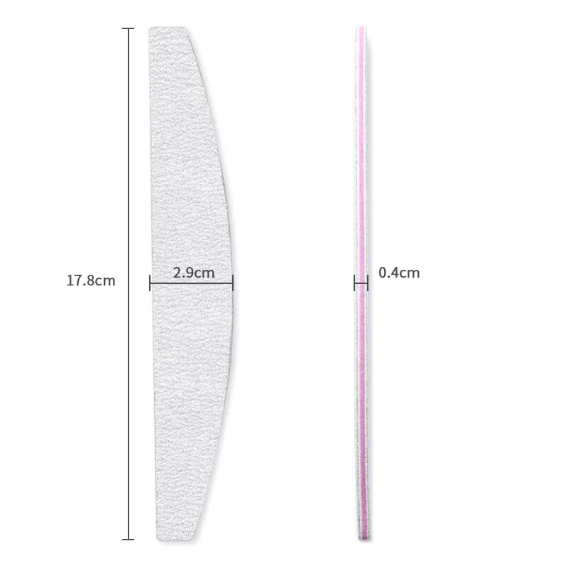 White Curved Nail File 100/180 - Image 7