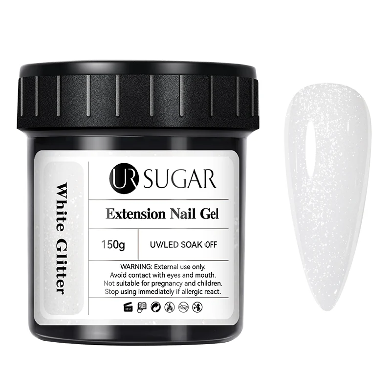 White Glitter Extension Nail Gel 150g