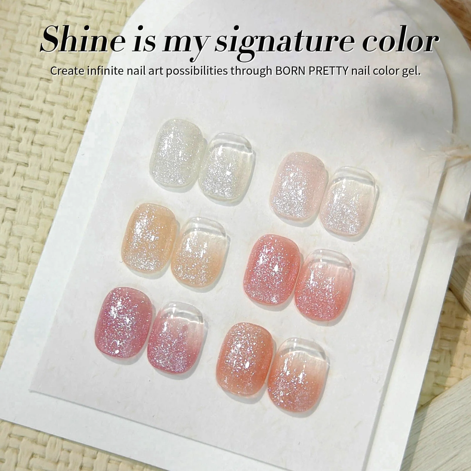 White-shimmer Glitter Gel Polish 15ml - Image 9